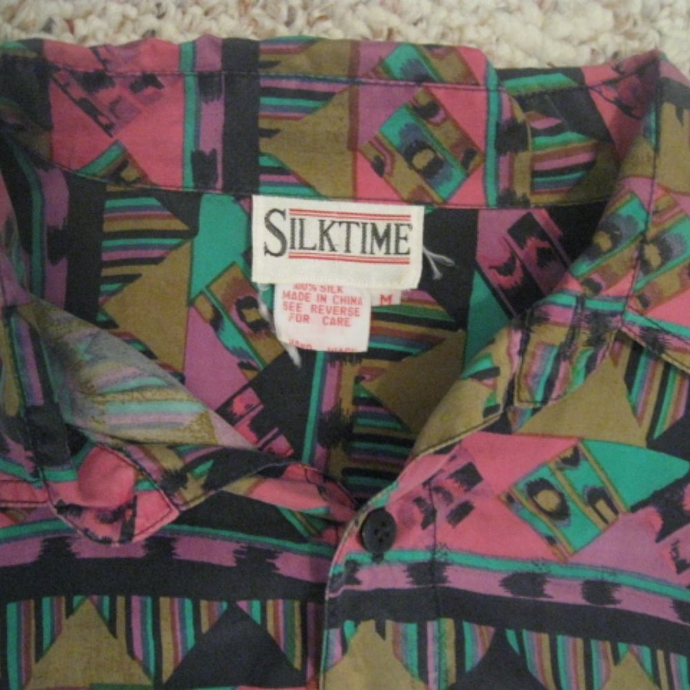 Silktime Multi-Colored Button Down Blouse - image 5